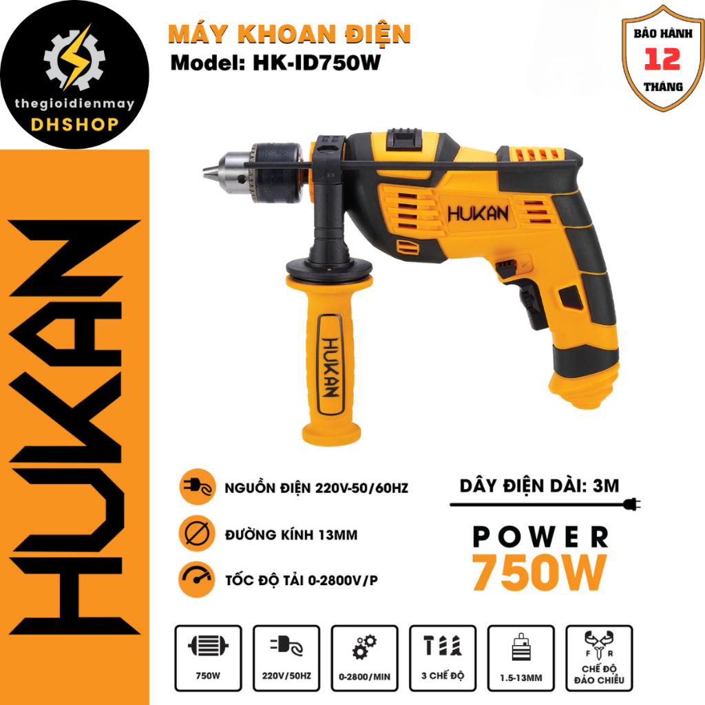 Máy Khoan Điện HUKAN HK-ID750